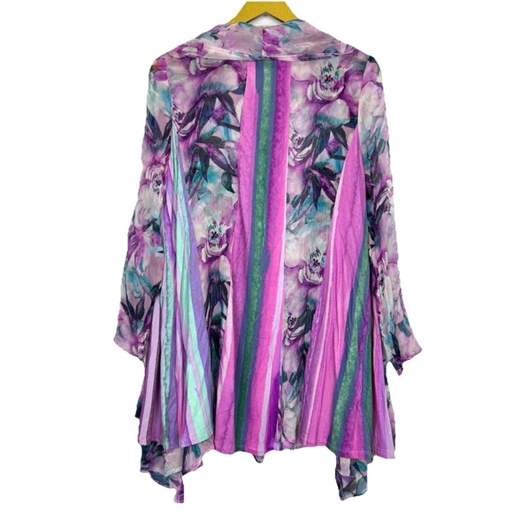 Soft Surroundings Purple Floral Cardigan - Picture 2 of 5